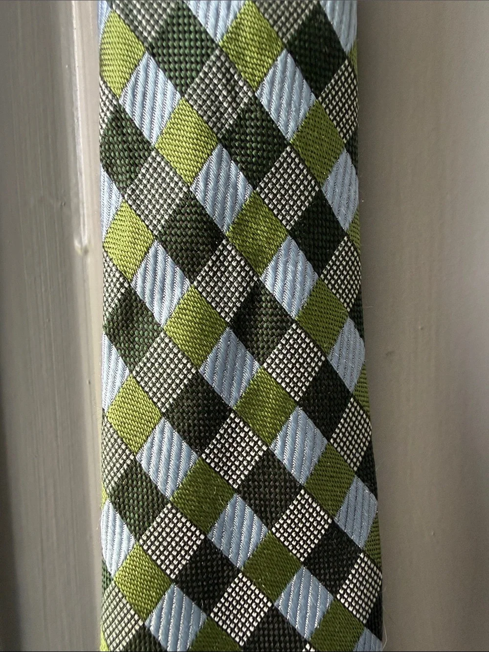 Ted Baker Green and Black Geometric Silk Tie